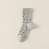 Lace Socks, Women's Long Socks, Polka Dot Black Ear-trimmed Cotton Socks, Autumn and Winter Sports Pile Socks, Versatile Boneless Mid-calf Socks