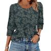 Womens Tops 3/4 Sleeve With Buttons Casual Blouses Summer Outfits Beach Vacation Clothes