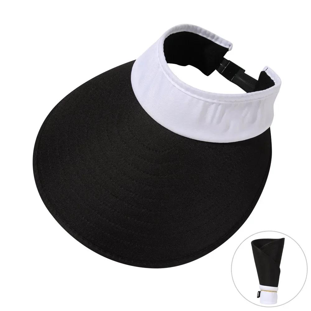 Summer Wide Brim Sun Visor Hat Adjustable UV Protection Golf Hat Portable Lightweight Sports Cap Casual Beach Cap for Women Men