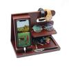 Phone Holder Stable Multifunctional Wooden Phone Organizer Key Wallet Watch Storage Shelf for Bedside Table
