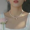 New Trendy Mori Design 14K Gold-wrapped Natural Baroque Freshwater Pearl Necklace Collarbone Chain Pendant