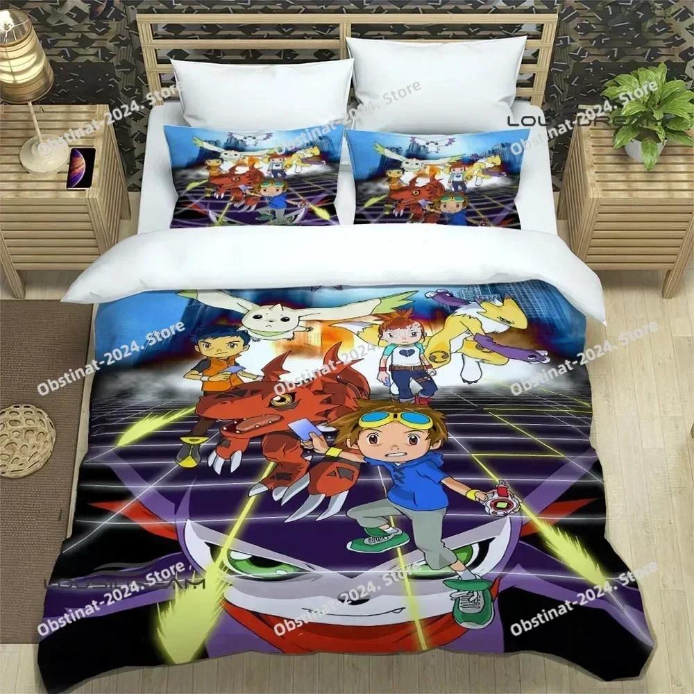 3D Digimon cartoon printed Printed Bed Set Duvet Cover Pillowcase Bedding Set Bed Linen Sheet Quilt Cover Full Queen King Size