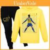 Conjunto de Suéter y Pantalones con Estampado Cr7 para Niños Hecho de Tela de Algodón Suave para Niños de Escuela Secundaria
