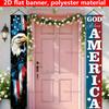 2D Flat, 2D Flat - 2D Flat, 2D Flat - 2D Flat Banner, 2pcs Independence Day Banner Couplet, 180Cm X 30Cm/70.8In X 11.8In Polyester Bald Eagle 'God Ble