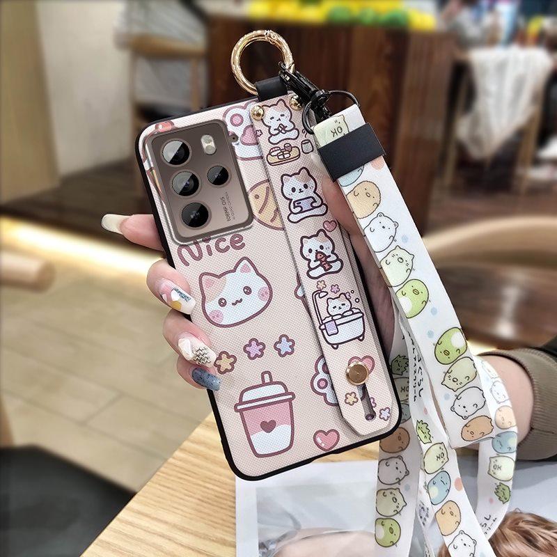Anti-knock Wristband Phone Case For HTC U23 Pro/U23 Back Cover Anti-dust Phone Holder Cartoon Wrist Strap Dirt-resistant