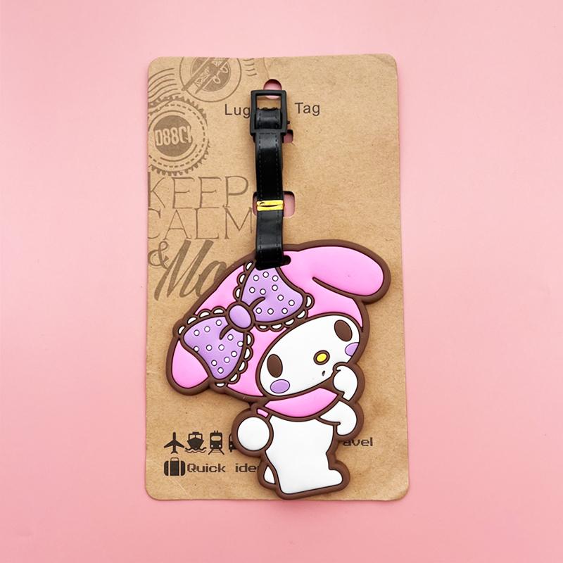 Hello Kitty Luggage Label Cute Kuromi Luggage Tag Cartoon Suitcase ID Address Holder Baggage Boarding Portable