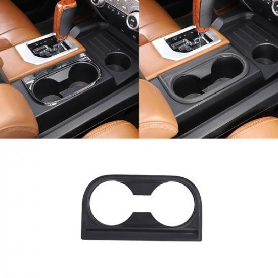 Matte Black Console Water Cup Holder Trim Cover For Toyota Tundra 2014-