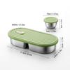2 Grids 304 Stainless Steel Bento Lunch Box With Sauce Box Portable Sealed Fruit Salad Food Container For Student Microwave Safe