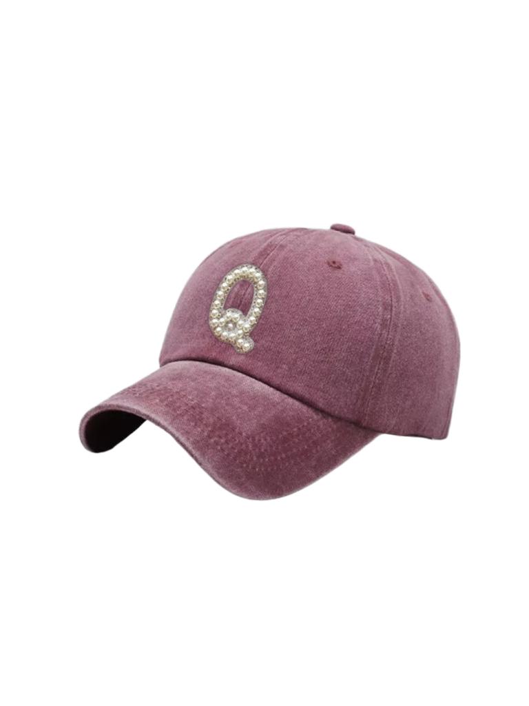 1Pc A-Z 26 Letter Unisex Outdoors Fashionable Washed Baseball Cap, Adjustable Outdoor Sun Protection Casual Hat