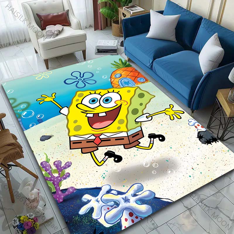 1PC Cute Spongebob and Friends Cartoon Carpet for Living Room Bedroom Sofa Doormat Home Decor Non-slip Floor Mat Luxury Gifts