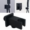 Contemporary Black Wall Mount Shower Elbow Connector Handshower Bracket Easy Installation Long Lasting Brass Construction