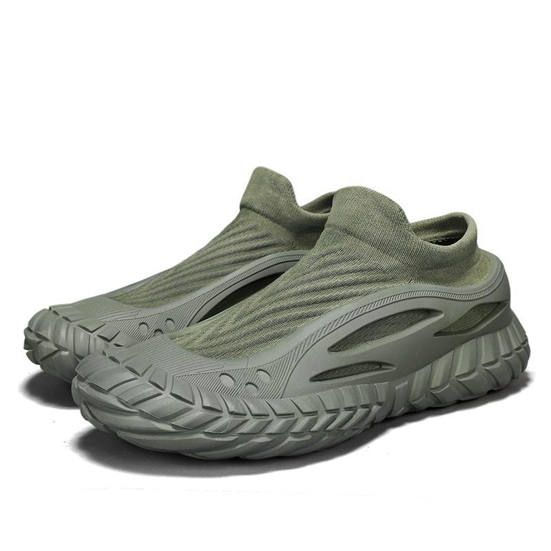 New Flying Woven Mesh Breathable Socks Shoes A Slip-on Lazy New Non-slip Thick Soles All Casual Sports Shoes Four Seasons