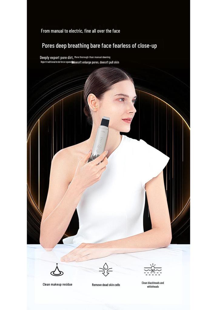Golden Rice Facial Microcurrent Device: Home Beauty Massager & Skin Scraper Cleanser