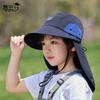 Summer children's hats boys and girls sun protection visor big brim shawl neck protection sun hat quick drying waterproof bucket hat