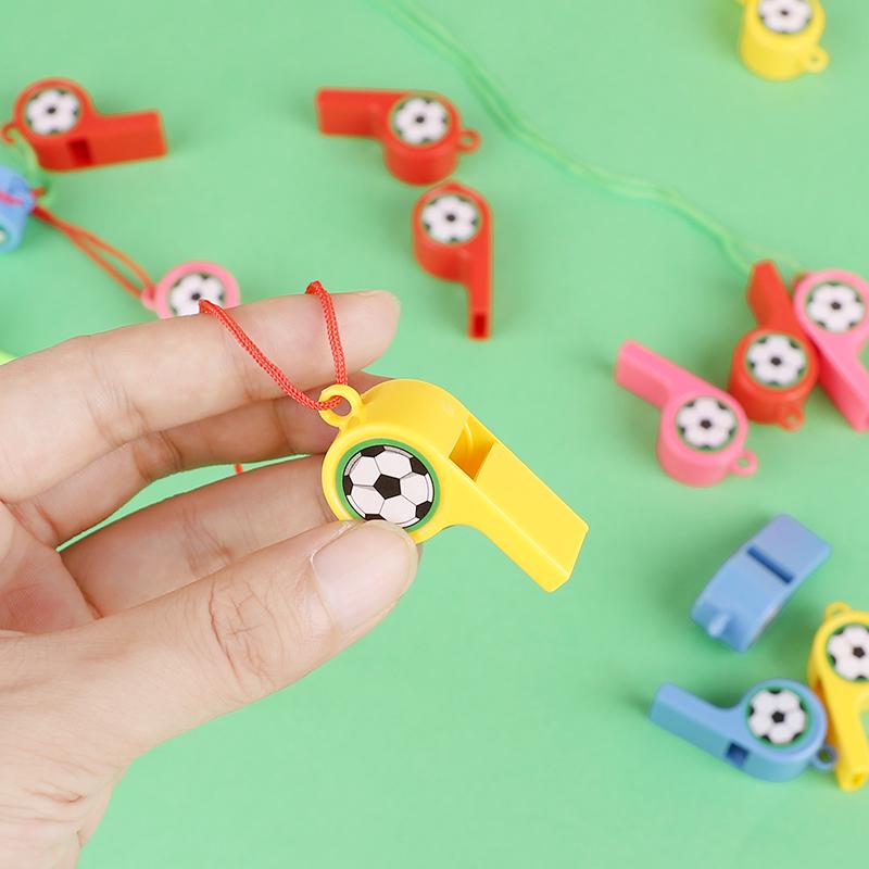 24pcs Mini Plastic Whistles Kids Soccer Football Birthday Party Favors Goodies Bag Pinata Filler Toys Boy Girl Christmas Gifts