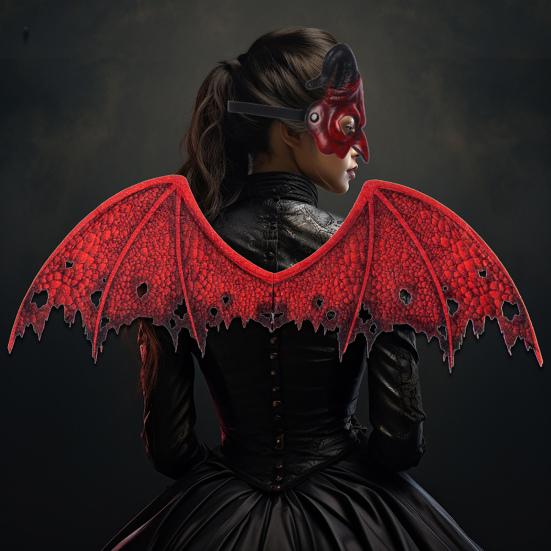 Demon Costume Accessory Adults Devil Cosplay Masque Halloween Demon Wings Prop for Masquerade Party Cosplay