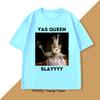 Yas Queen Slay T Shirt Men Women Sarcastic Humor Funny Rat TShirt Cotton Mens Clothing Animal Print Graphic T Shirts Clothing