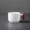 Ceramic Retro Cup Coffe with Wooden Handle Rough Large Capacity Water Tea Mug Handmade Drinkware Teaware for Birthday Gifts