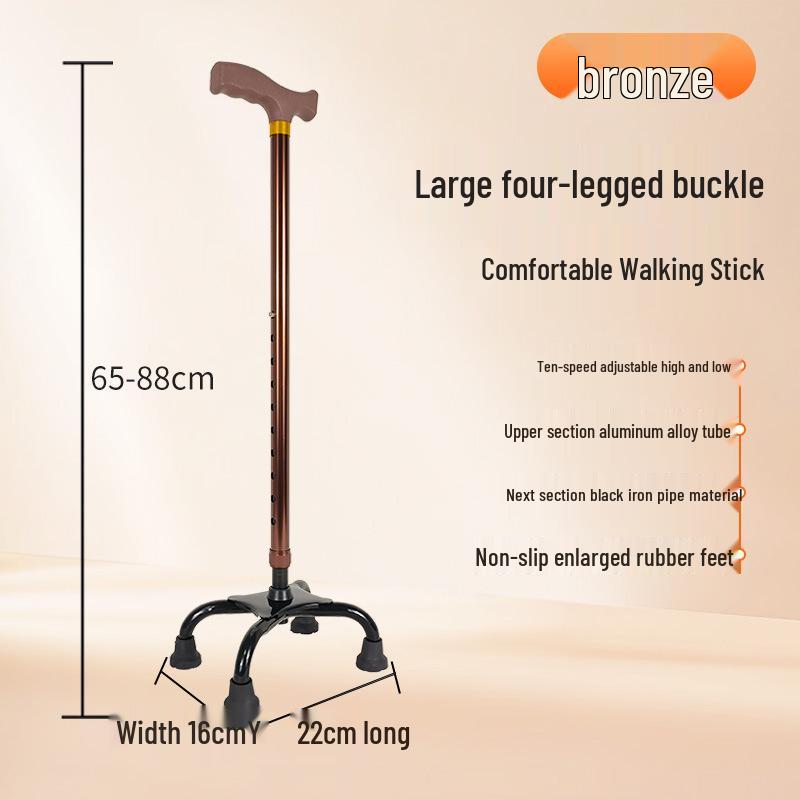 Adjustable Multi-Leg Anti-Slip Cane with LED Light for Seniors