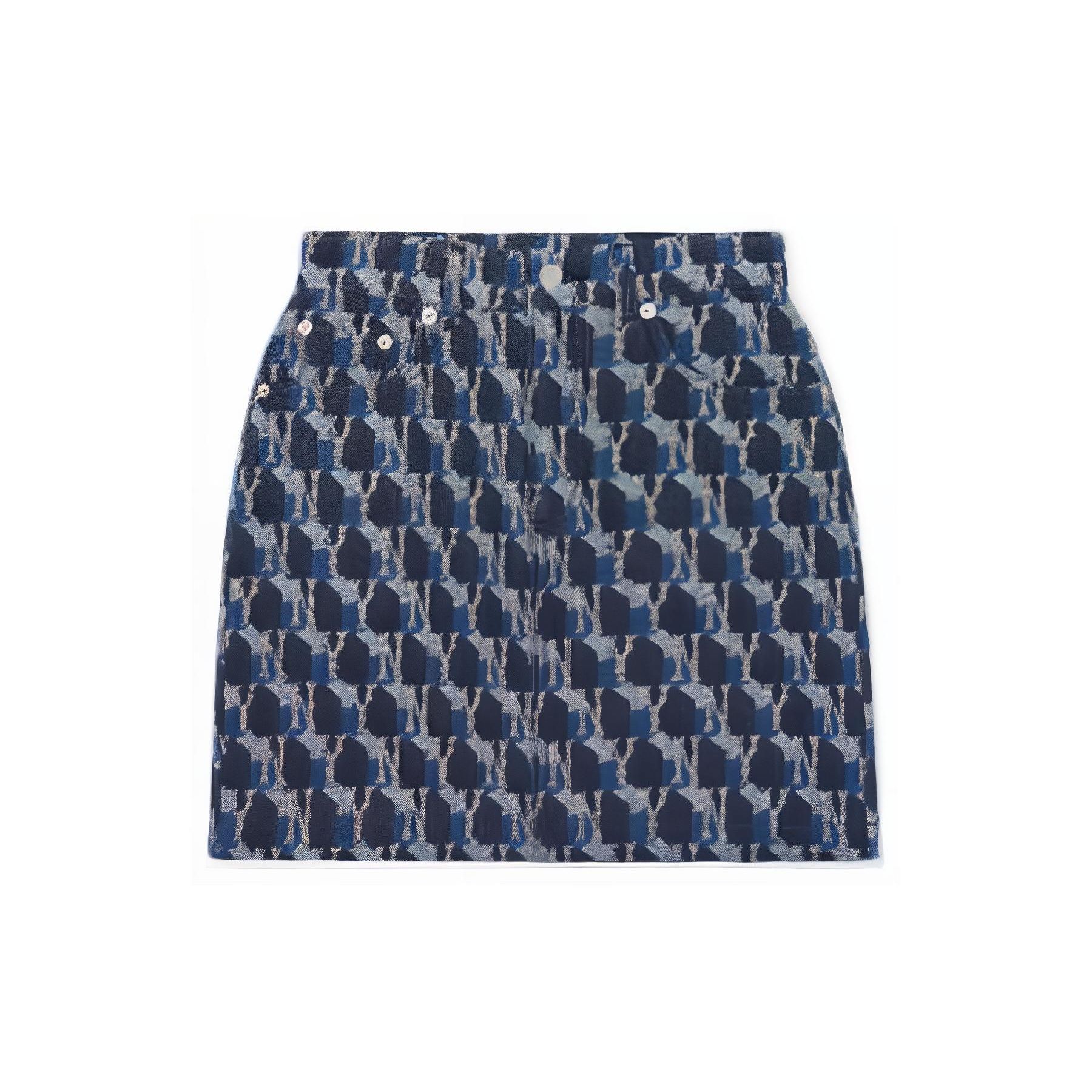MLB Retro Floral Lässiger Denim-Rock Damen Unterteile Blau 3FDSM0224 S gray