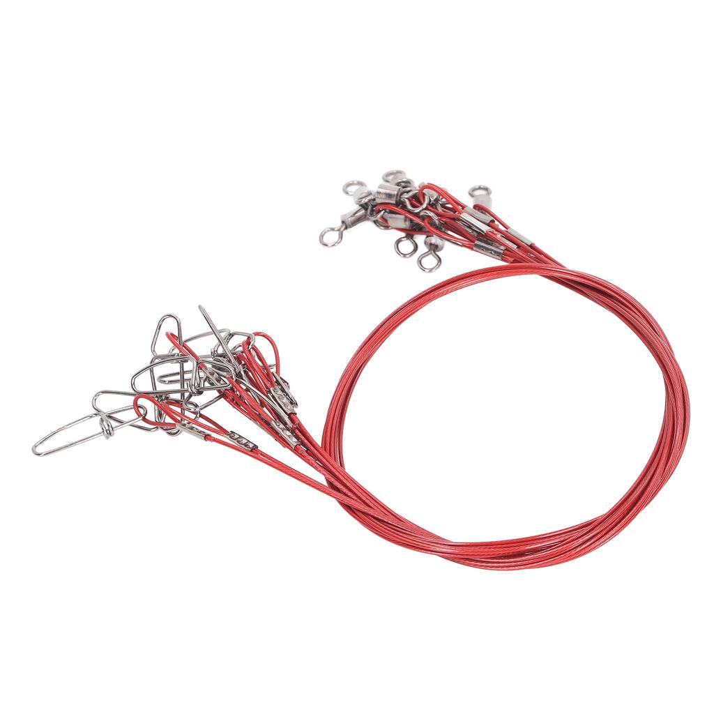 10Pcs 50cm Fishing Wire Rigs S Anti Bite Fishing Line S with Swivels Ine S