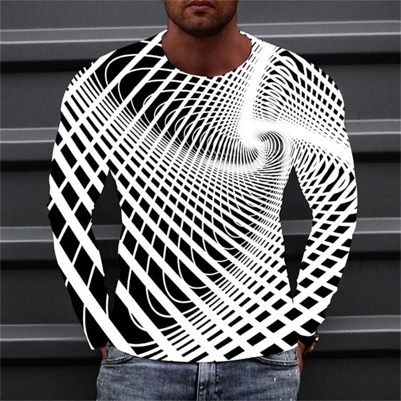 Men's T Shirt Tee Graphic Gradient Crew Neck Clothing Apparel 3D Print Outdoor Daily Long Sleeve Print Fashion Designer Vintage