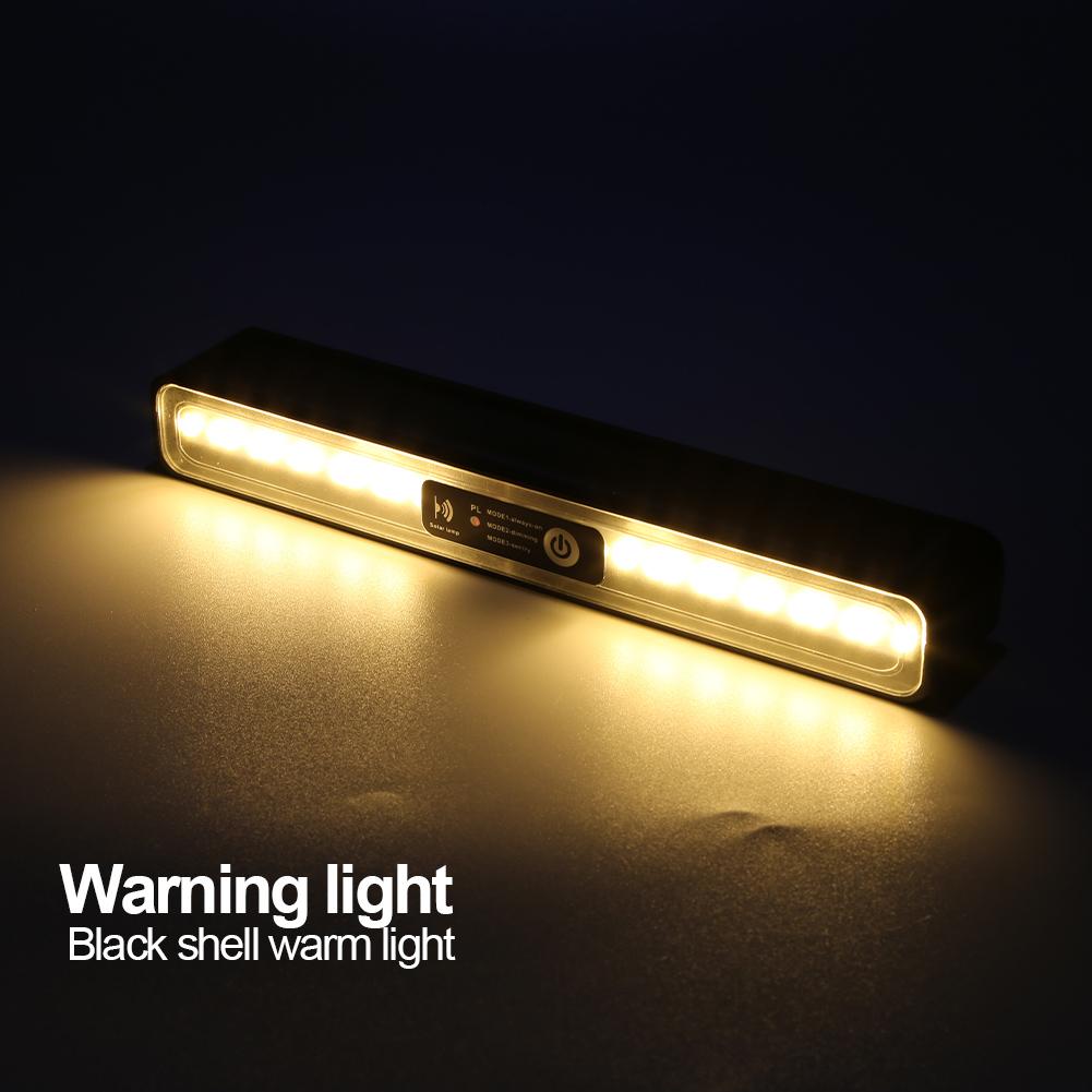 Solar Emergency Grill Warning Lamp Plastic Automotible Dynamic Lights Adjustable Angle Easy Installation 3 Gear Car Accessories