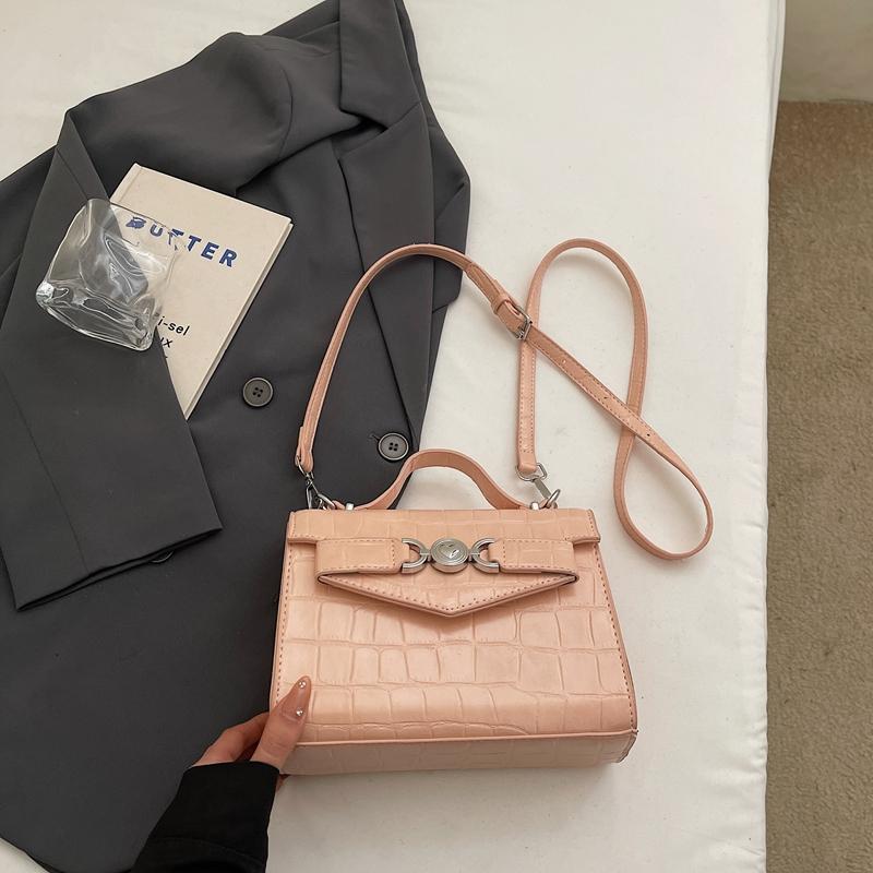 Top Brand PU Leather Shoulder Bags For Women 2025 Black Stone Pattern Crossbody Bag Female Travel Handbags Small Square Bag