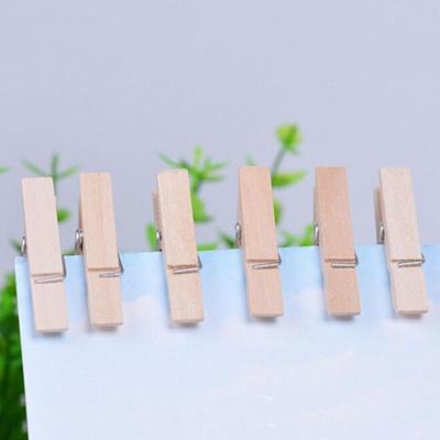 2016 Neuheiten 50 x 25 mm Mini Naturholz Kleidung Fotopapier Klammer Wäscheklammer Bastelklammern 50 Stück