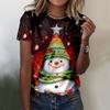 Christmas Tree Shirt Women's Fashion Shirt Hip-hop Christmas Shirt Harajuku Short Sleeved Top T-shirt Casual Round Neck