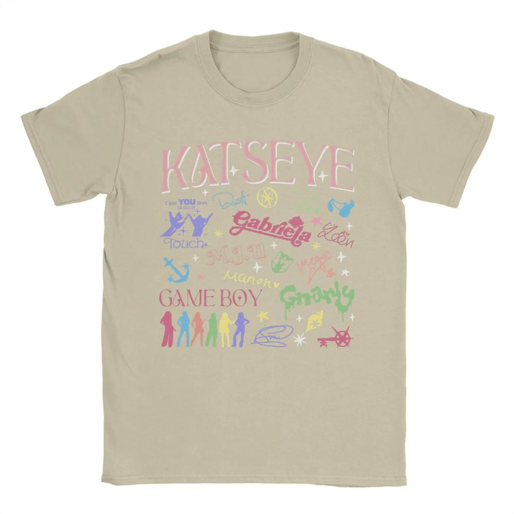 Katseye Member & Song Collage Vintage T-Shirt, Unisex Global Pop Fan Y2K Tee, 100% Cotton Casual Short Sleeve Top