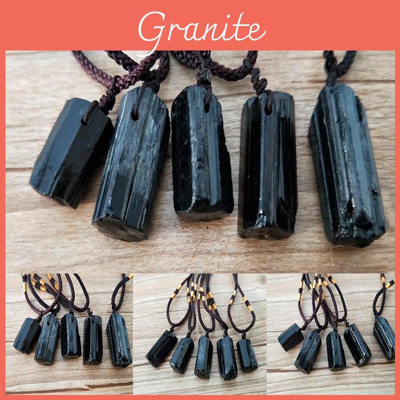 Beautiful Raw Black Tourmaline Schorl Pendant Necklace With Natural Crystals And Adjustable Chain Length