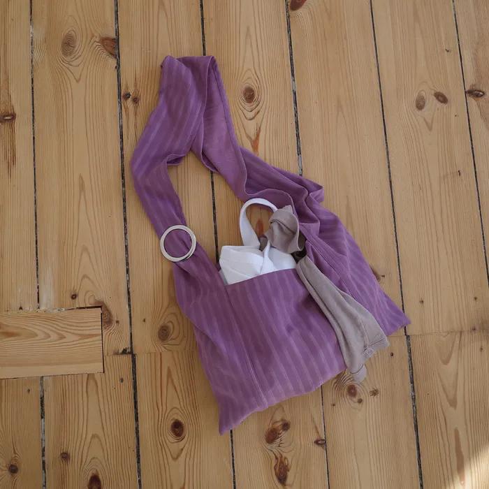 Buckle Stripe Bag (Purple)