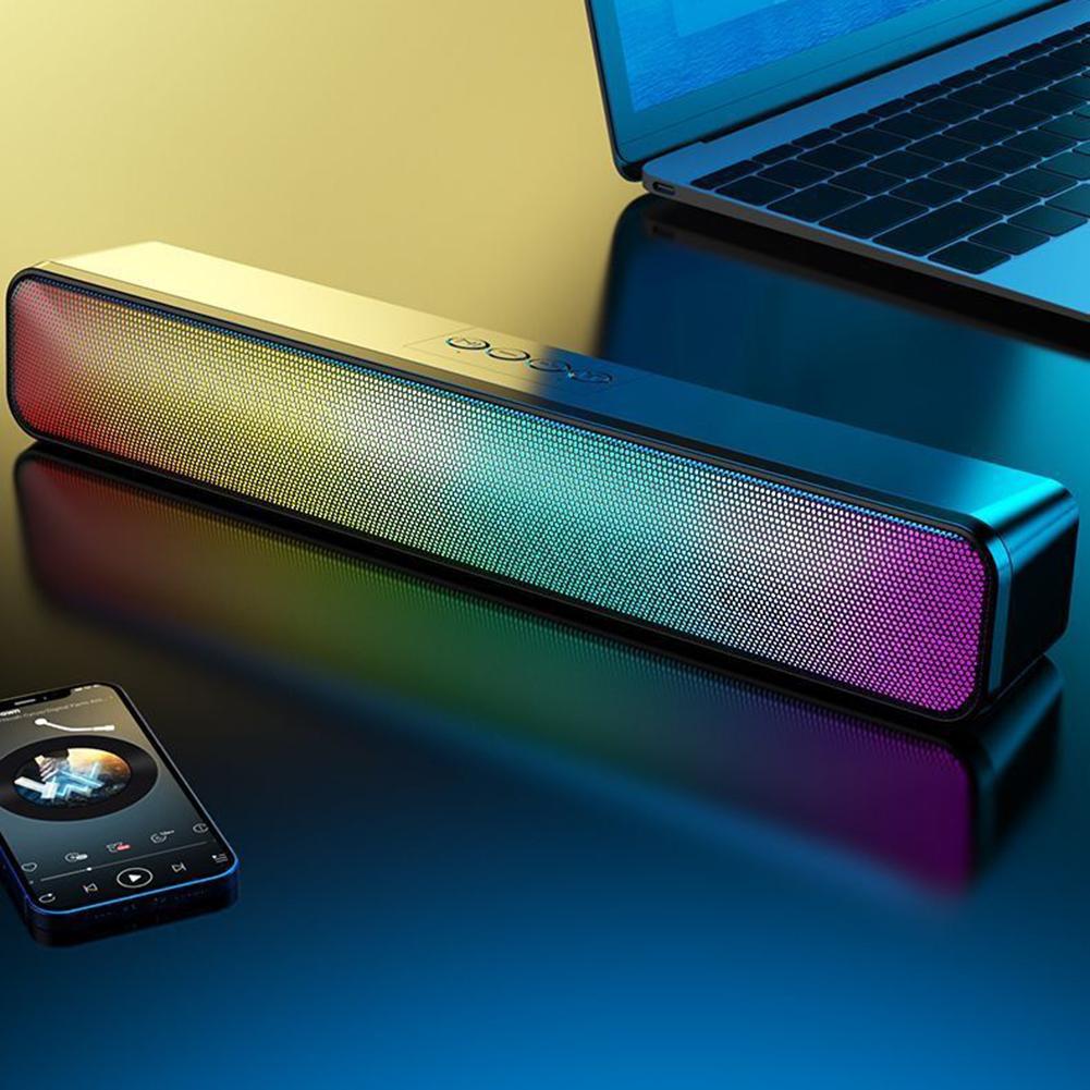 RGB Wireless Speaker Bluetooth-Compatible Desktop Speaker USB Powered Computer Speaker with Subwoofer High Volume for PC Laptop