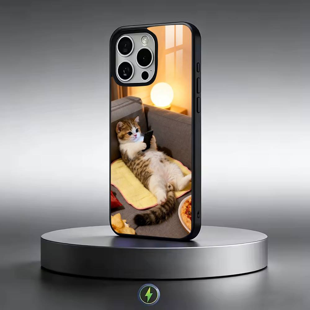 Funny C-Cute Cat Phone Case For iPhone17,16,15,14,13,12,11 Plus,Pro Magnetic For Magsafe Wireless Charging