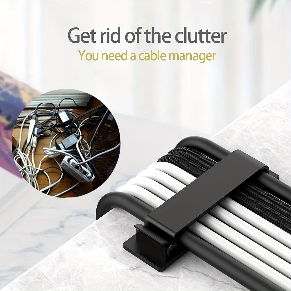 Self-Adhesive Cable Management Clips, Cable Organizers for Under-Desk TV, PC, and Ethernet Cables in Home Offices