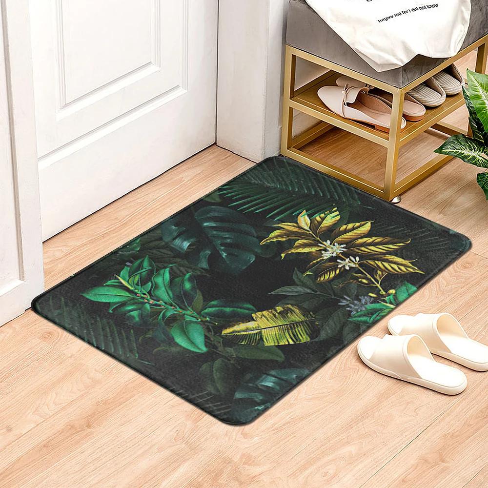 Beautiful Flowers Entrance Door Floor Mat Door Mat Non-Slip Foot Pad Home Welcome Carpet for Hallway Bath Kitchen Doormat