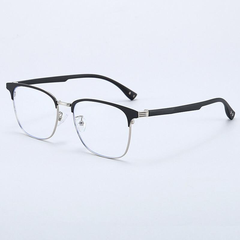 Half Frame Reading Glasses Men Anti Blue Light TR90 Prescription Diopter Glasses for Business Male Presbyopic Eyewear