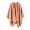 European & American Solid Color Imitation Cashmere Shawl Cape - Women's Autumn/Winter Warm Outerwear Scarf