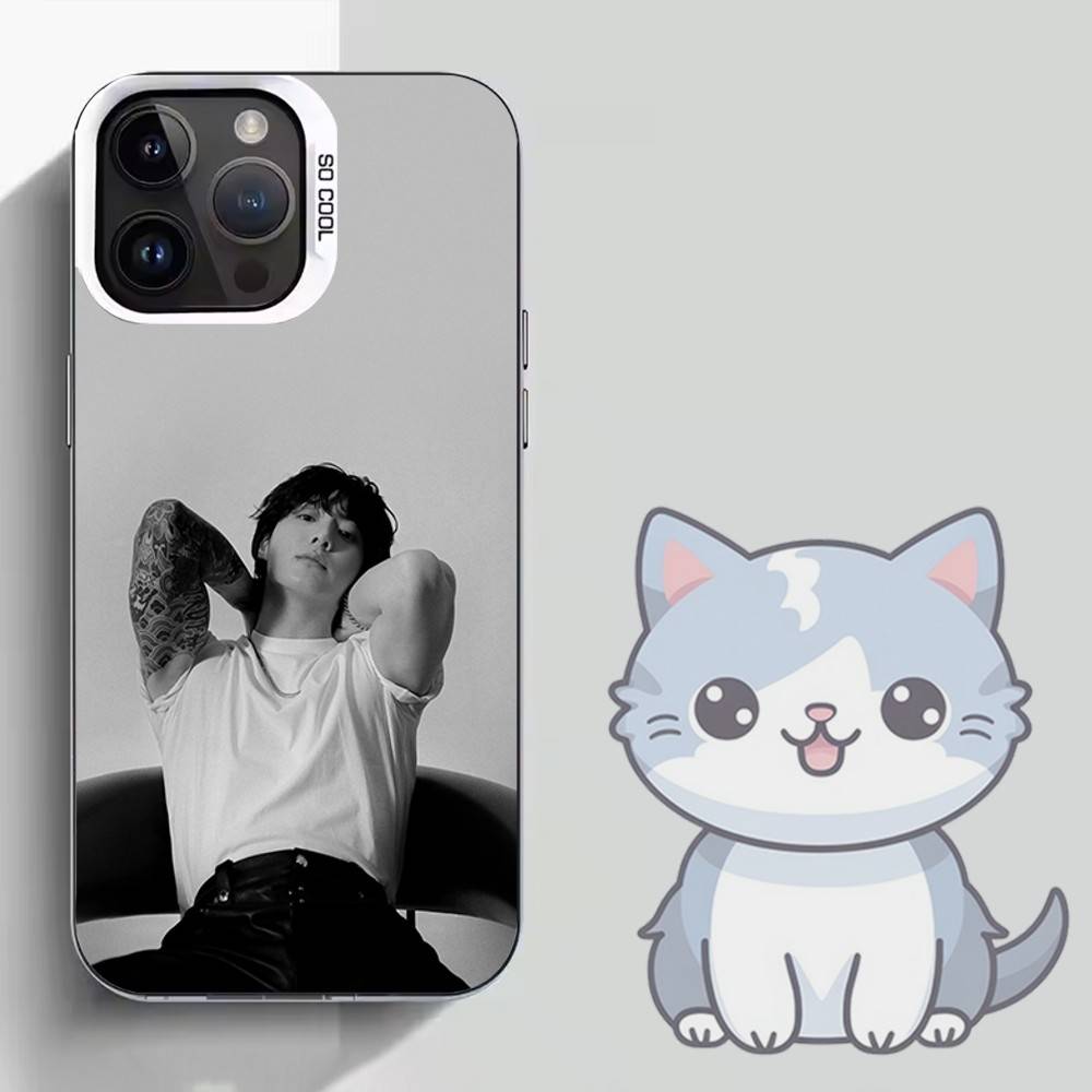 Kpop J-JungkookS Phone Case For iPhone 16,15,14,13,12,11,Mini,Pro,SE,MAX White Matte Shockproof Cover
