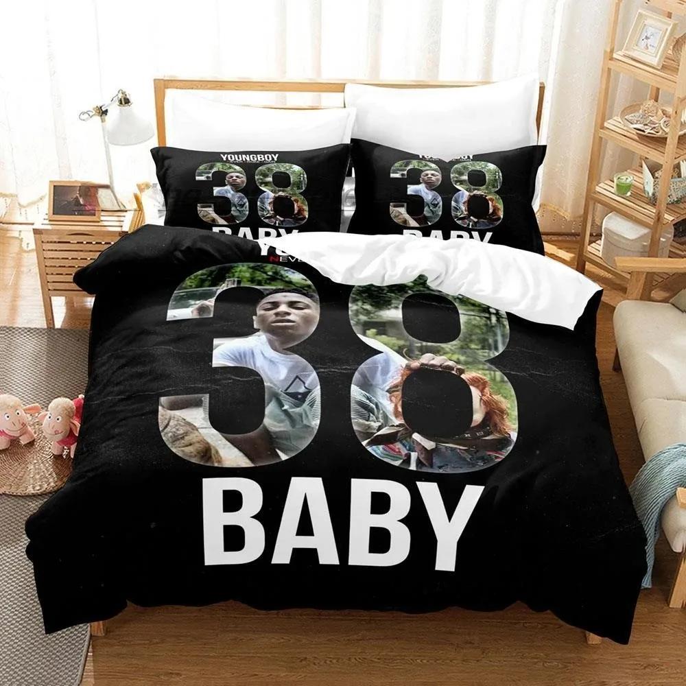 Rap YoungBoy Never Broke Again Bettwäsche-Set Einzelbett Twin Full Queen King Size Bett-Set Aldult Kind Schlafzimmer Bettbezug-Sets 3D-Druck