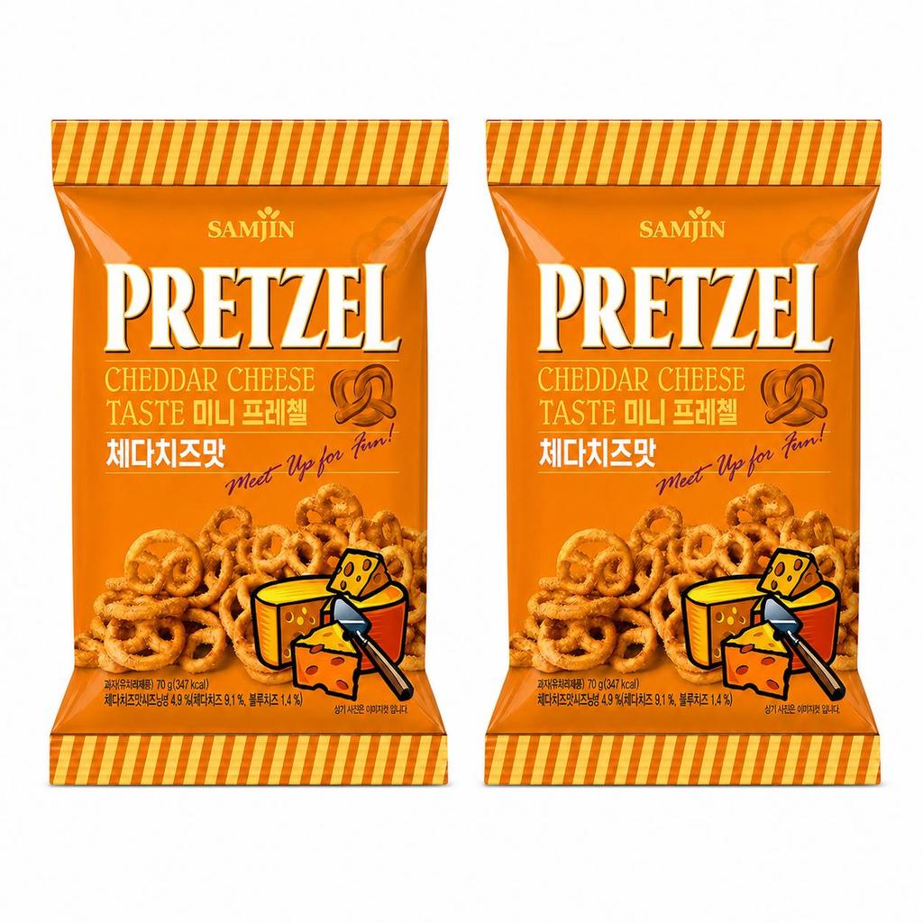SAMJIN Mini Pretzel Biscuits 70g Cheese Flavor.