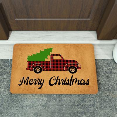 Christmas Outdoor Carpet Letter Printing Shower Floor Pad Decoration Water Absorption for House Kitchen Garden Entrance
