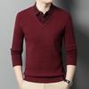 Winter Men'S Thickened Autumn And Winter Shirt Collar Versatile Suit Bottom Shirt Business Casual Knitted Sweater