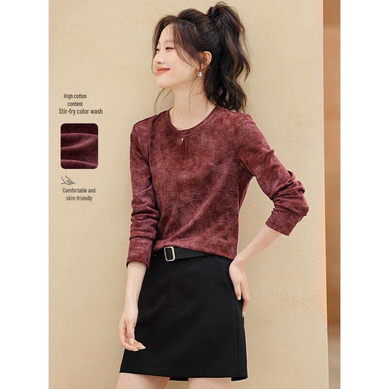 

Mohan Yimei Women s 2025 Autumn Ombré Long Sleeve T-Shirt XL