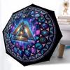 Symbolic Window Pattern Umbrella, Portable and Foldable Design, 8 Ribs, a Casual Accessory for Halloween, Christmas, and Birthday Gifts.
