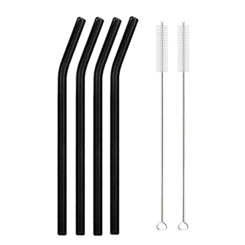Colorful Glass Straws Reusable Drinking Straw Eco-friendly High Borosilicate Glass Straw Glass Favors Bar Drinkware Tube Party