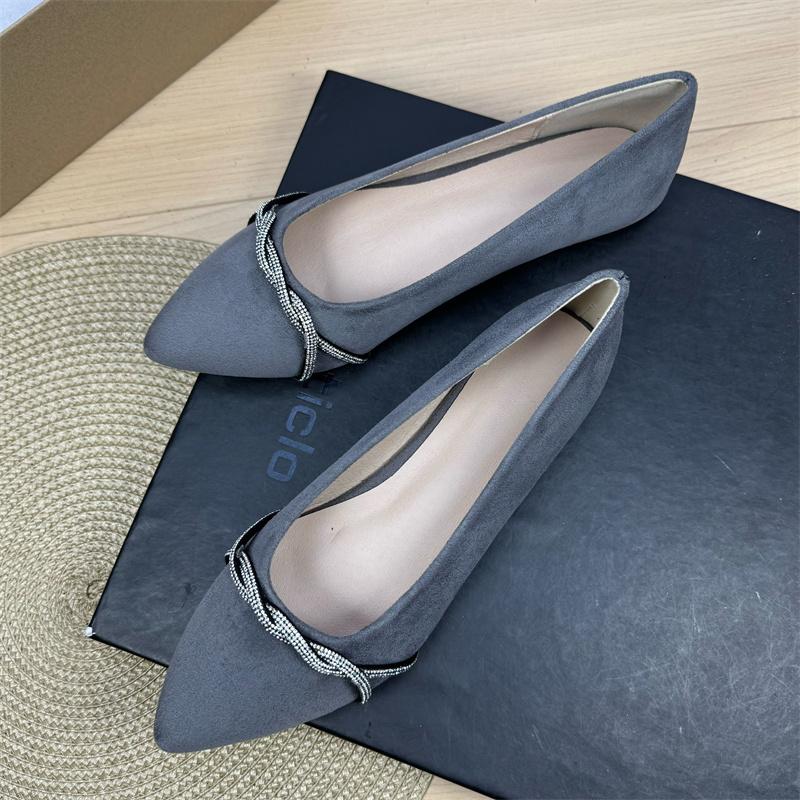 Fashion Flat Shoes for Women Spring  Autumn 2025 New Pointed Soft Soled Professional Work Shoes Black Plus Size Women's Shoes 42 43 44