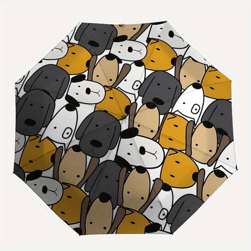 

1pc Dogs, Pattern Automatic Open/Close Umbrella, Umbrella with cartoon Design, Portable Compact Umbrella for Men & Women, Good Holiday Gift