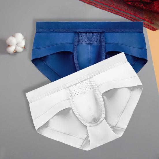 Slip bărbați Talie joasă Culoare uni Respirabil Elastic Absorbție de transpirație Anti-septic Slim Fit Chiloți pentru bărbați scobiți pentru uzura zilnică